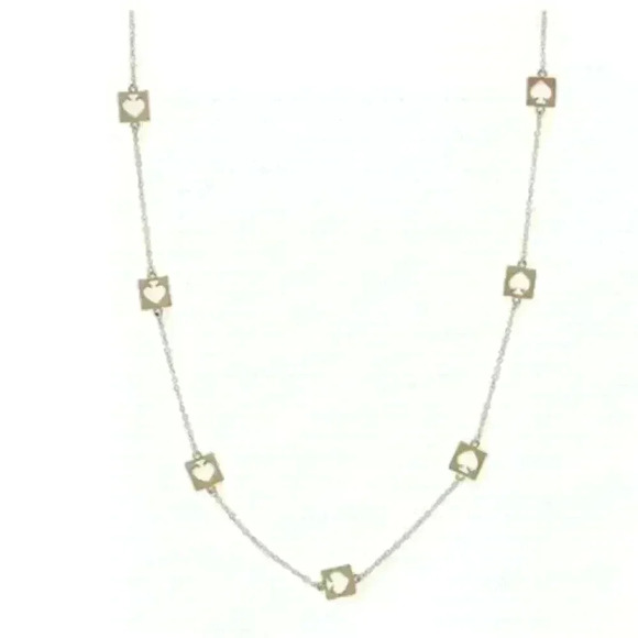 KATE SPADE New York Gold Plated Cutout Logo Station Necklace - Picture 2 of 3